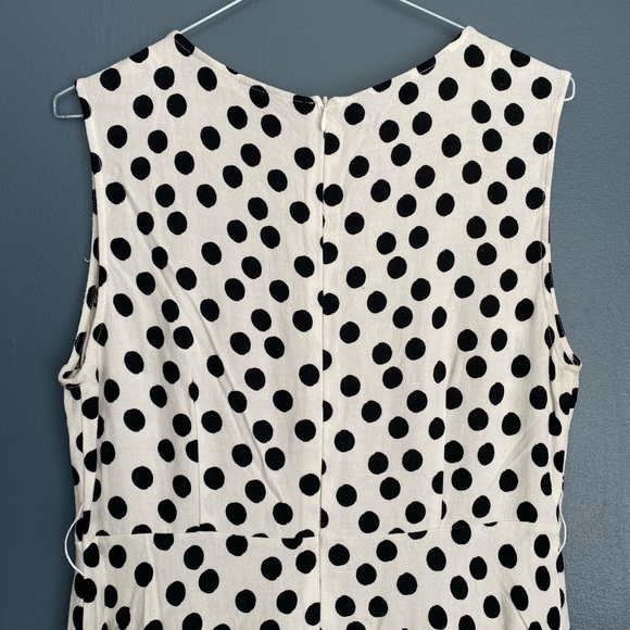 Polka dot midi dress with red belt - Picture 5 of 12